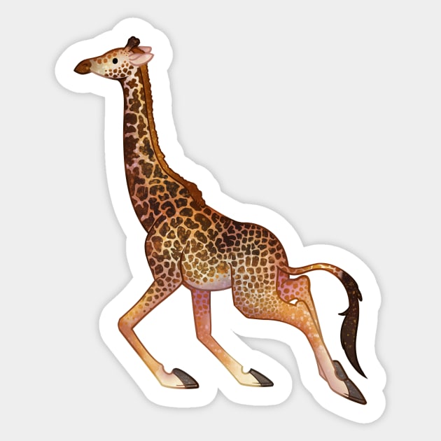 Cozy Masai Giraffe Sticker by Phoenix Baldwin